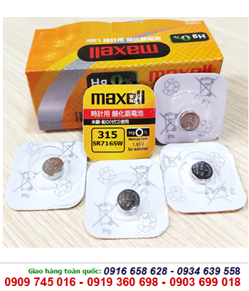 Maxell SR716SW-Pin 315, Pin Maxell SR716SW silver oxide 1.55v (Loại vỉ 1viên)